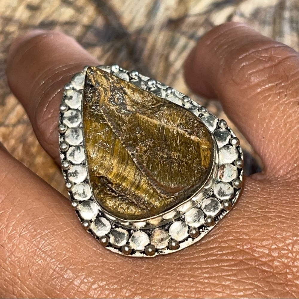 Raw Tigereye Ring Size 9
